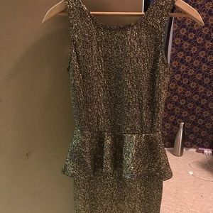 Black and gold mini dress